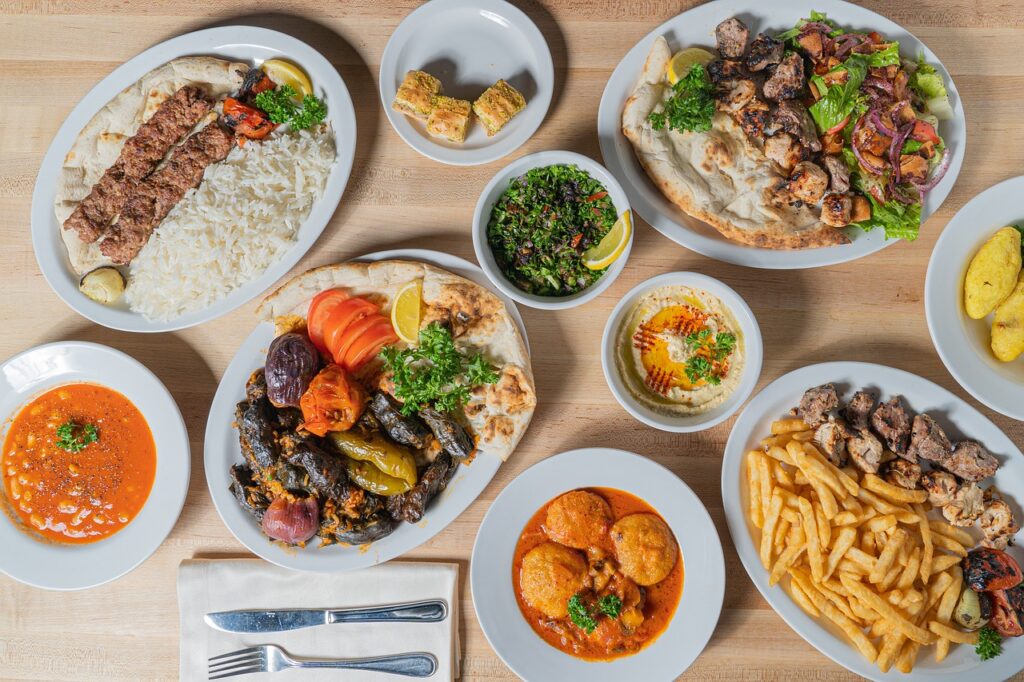 middle eastern food, kebab, turkish cuisine
