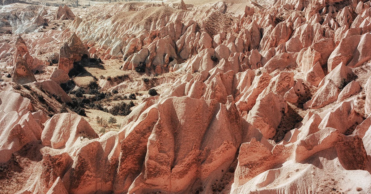 Brown Rocky Formations Under a Cloudy Sky