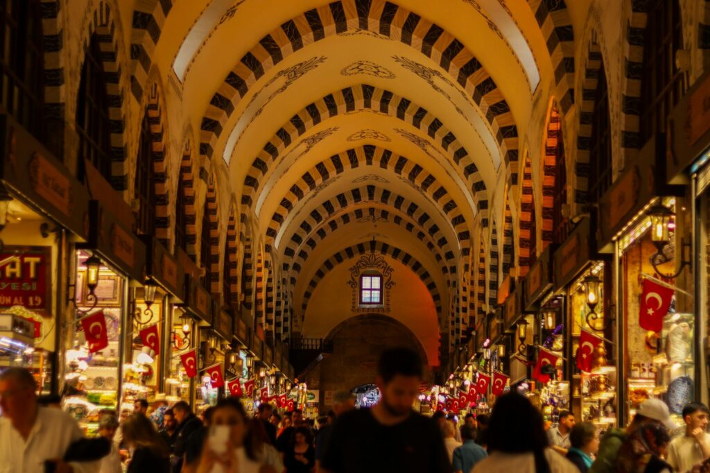 A Crowded Spice Bazaar in Istanbul, Turkey