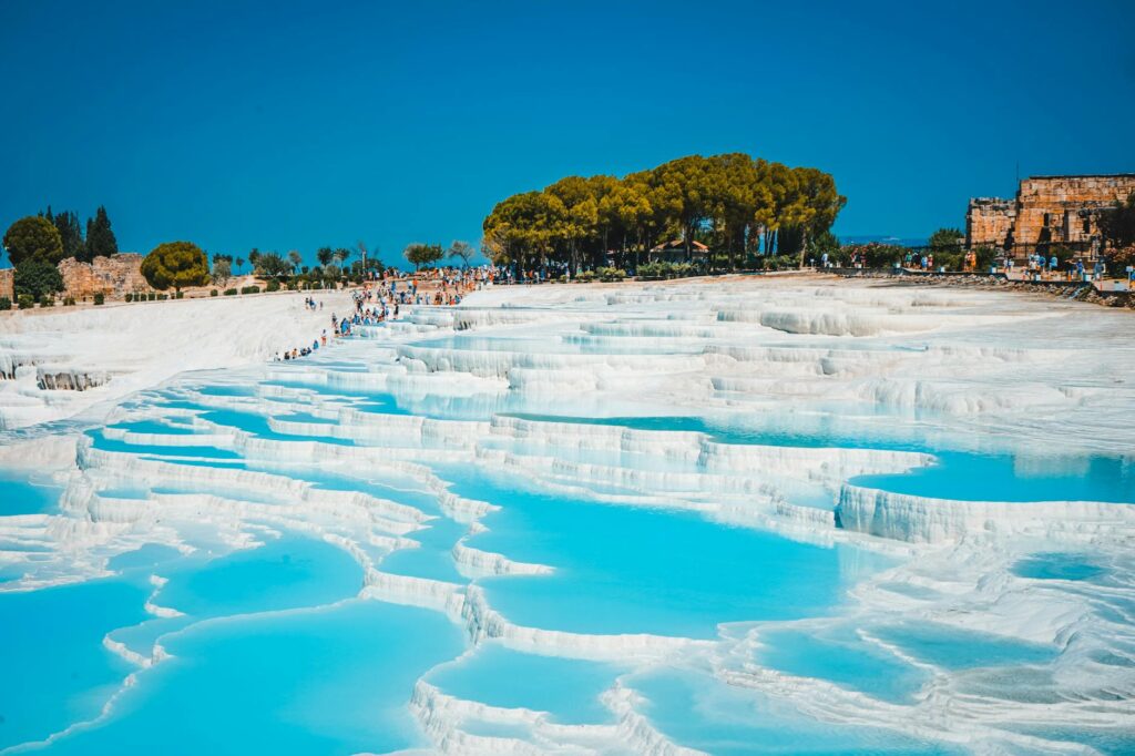 Pamukkale Travertine pool in Turkey